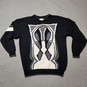 Vintage 80s/90s Sampa Lambswool/acrylic knit black sweater size M